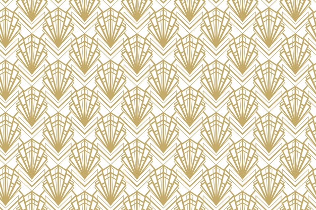 Flat design art deco golden seamless pattern