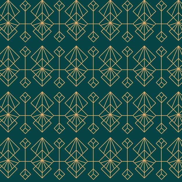 Flat design art deco green pattern