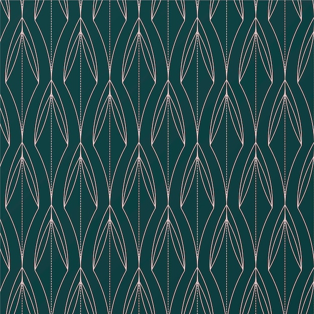 Бесплатное векторное изображение Плоский дизайн арт-деко зеленый узор
