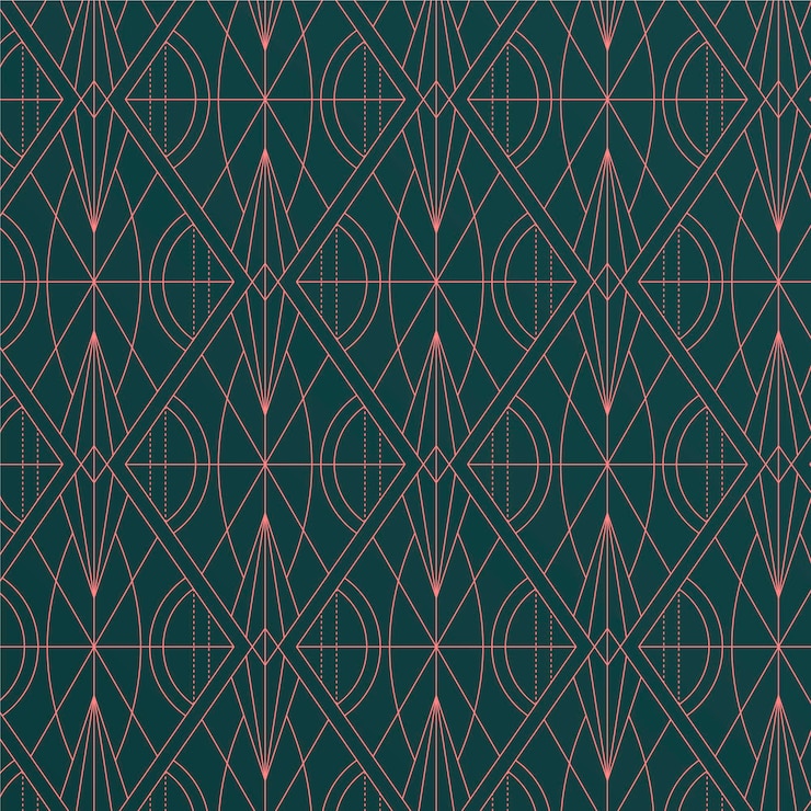Free Vector flat design art deco green and pink pattern