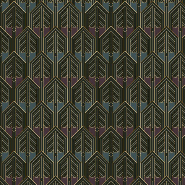 Flat design art deco motif pattern