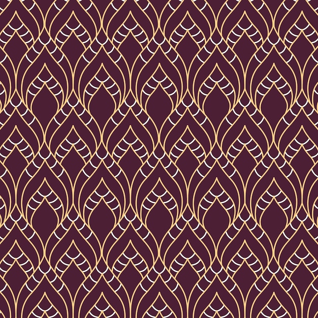 Flat design art deco motif pattern