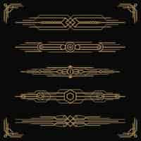 Free vector flat design art deco ornament set