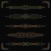 Free vector flat design art deco ornament set