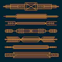 Free vector flat design art deco ornament set