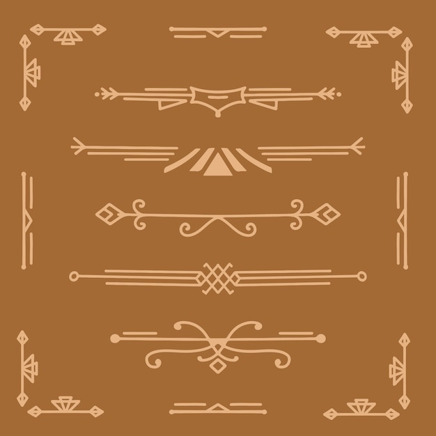 Free vector flat design art deco ornament