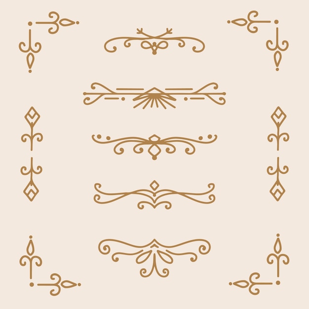 Flat design art deco ornament