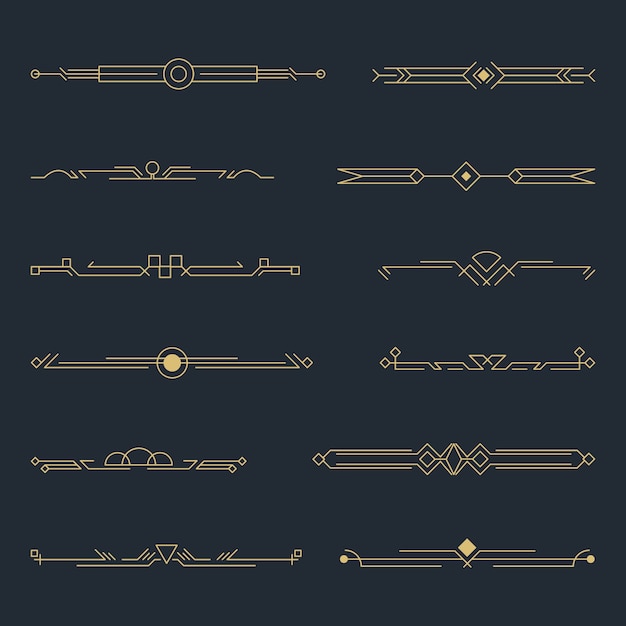 Free vector flat design art deco ornament