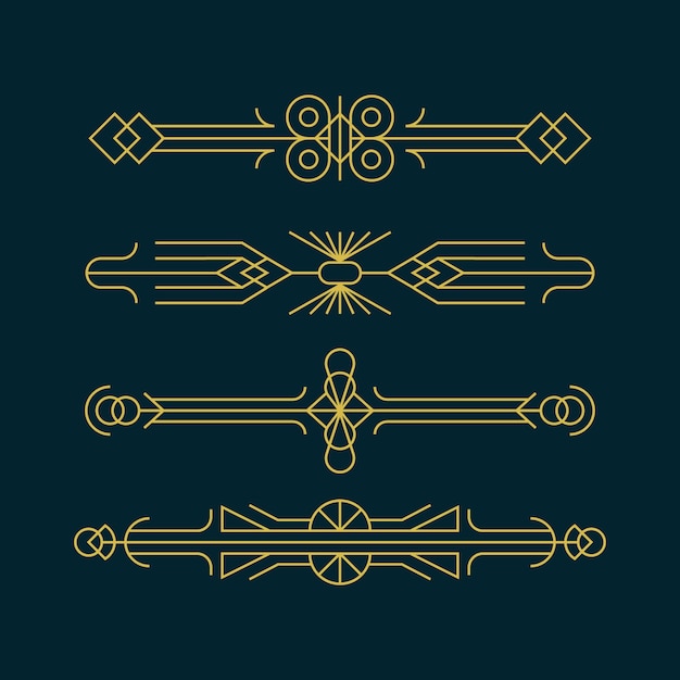 Free vector flat design art deco ornament