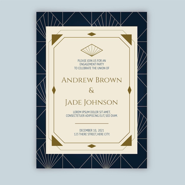 flat design art deco party poster