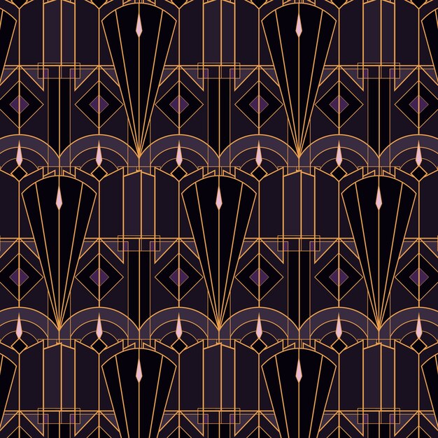 Flat design art deco pattern illustration