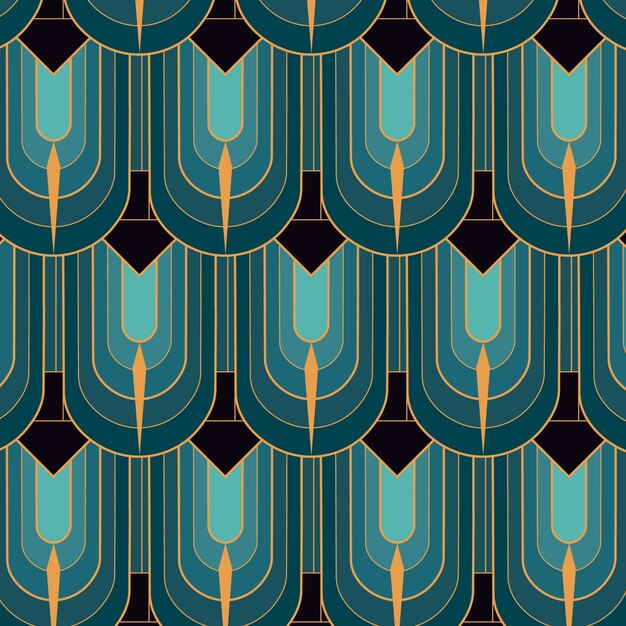 Flat design art deco pattern illustration