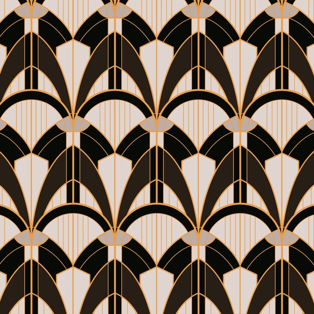 Flat design art deco pattern illustration