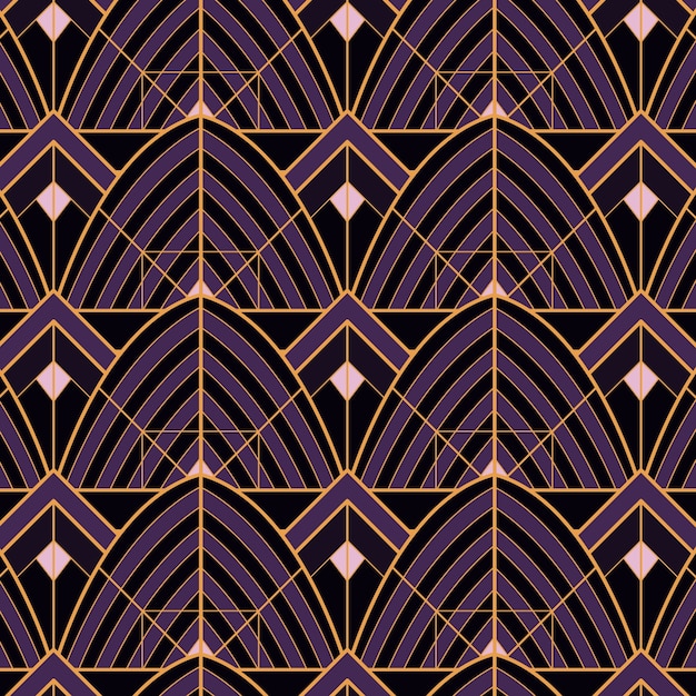 Flat design art deco pattern illustration