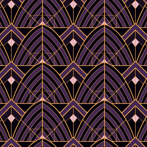 Flat design art deco pattern illustration