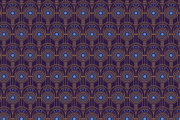 Flat design art deco pattern with blue details