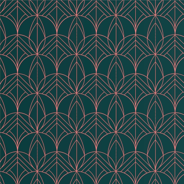 Flat design art deco pink details pattern