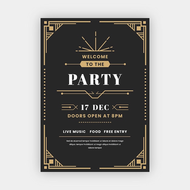 Free vector flat design art deco poster