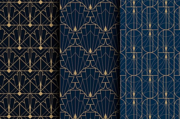 평면 디자인 아트 데코 복고풍 패턴 컬렉션