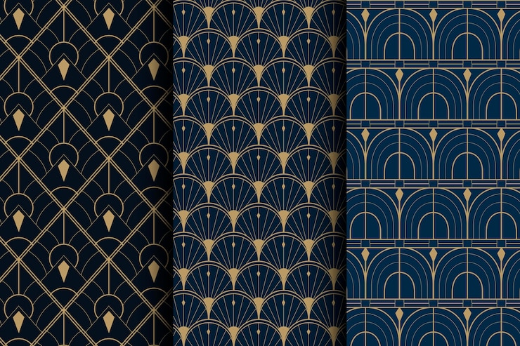 Free Vector flat design art deco retro patterns