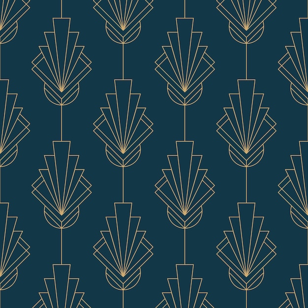 Flat design art deco retro wallpaper