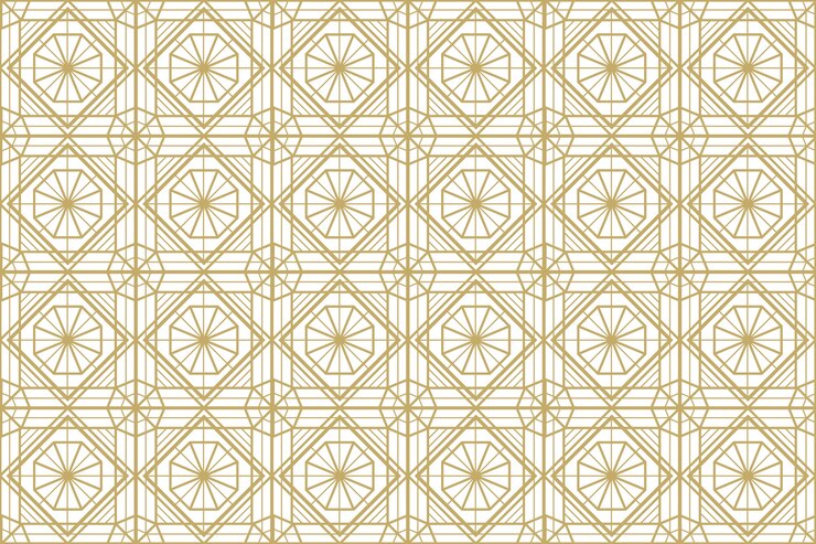 Free Vector flat design art deco seamless golden pattern
