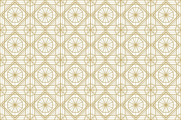 Flat design art deco seamless golden pattern