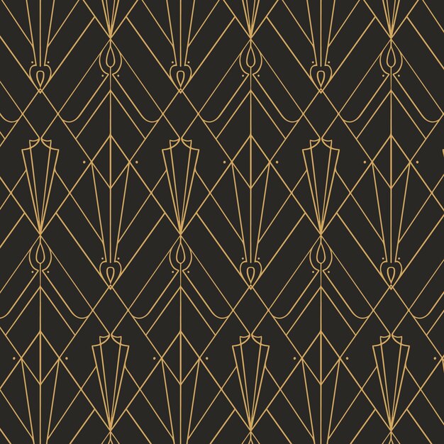 Flat design art deco seamless pattern