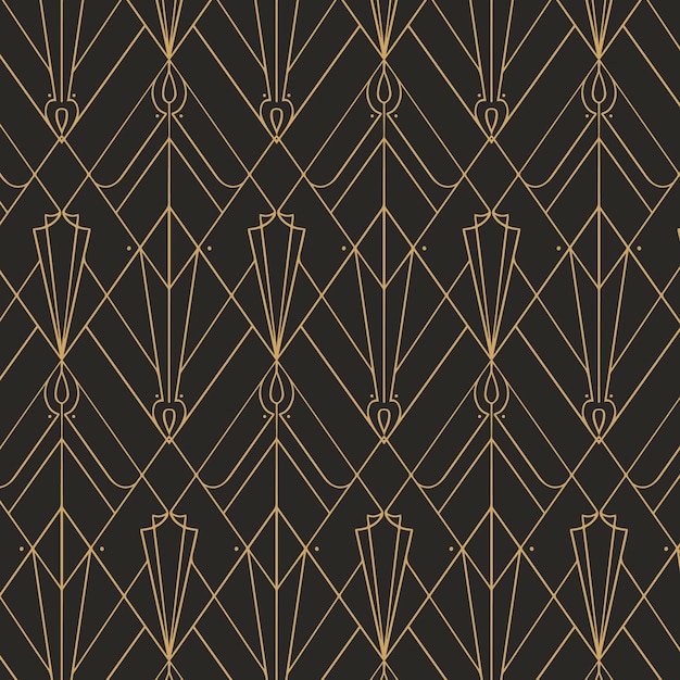 Flat design art deco seamless pattern