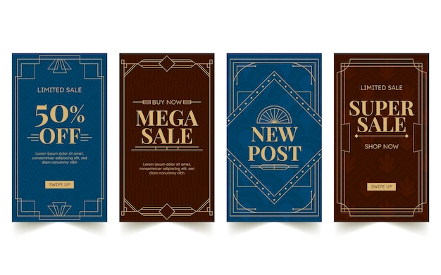 flat design art deco story collection