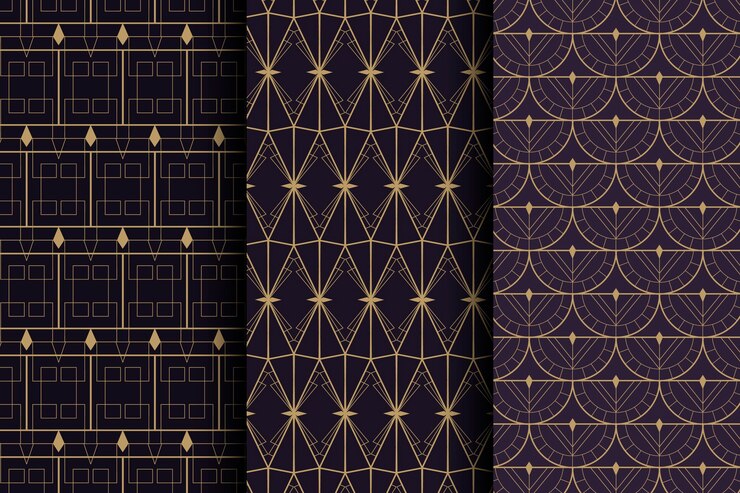 Free Vector flat design art deco vintage patterns