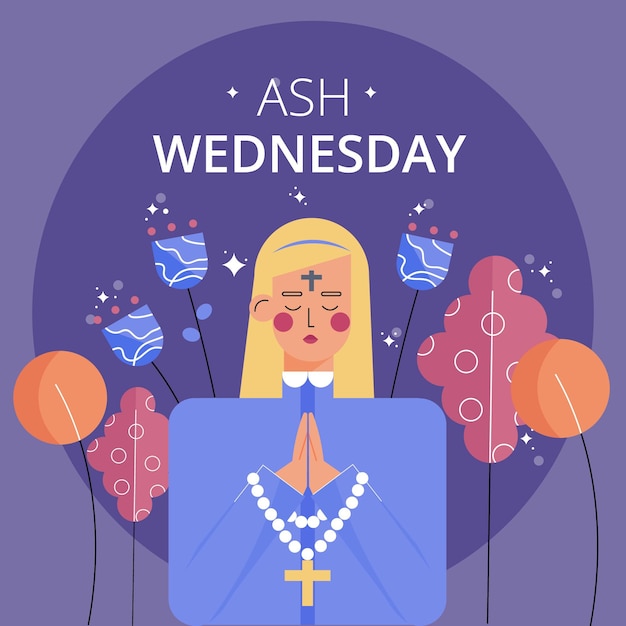 flat design ash wednesday