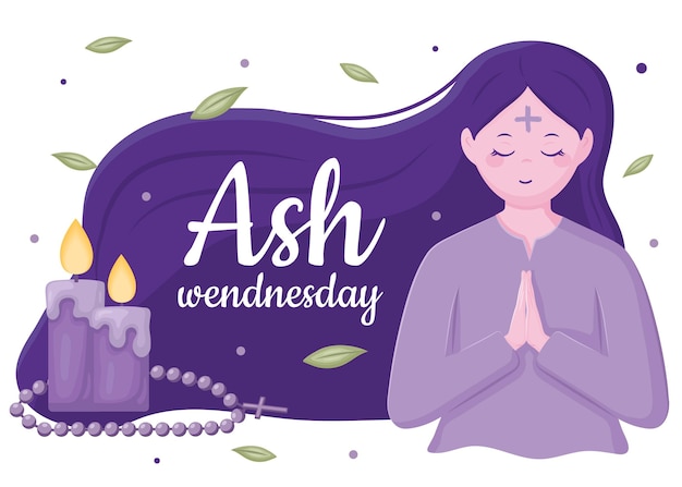 Free vector flat design ash wednesday