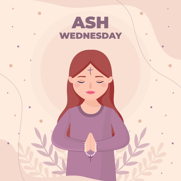 Free vector flat design ash wednesday