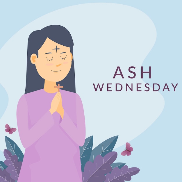 Flat design ash wednesday