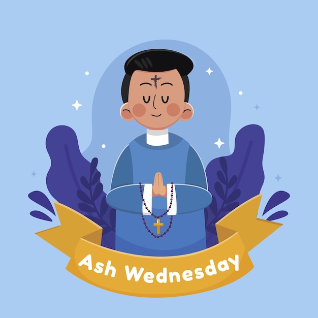 Free vector flat design ash wednesday