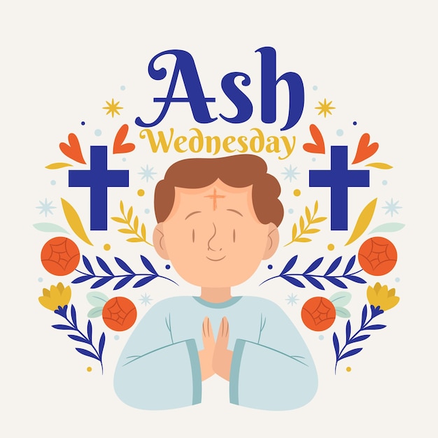 Flat design ash wednesday