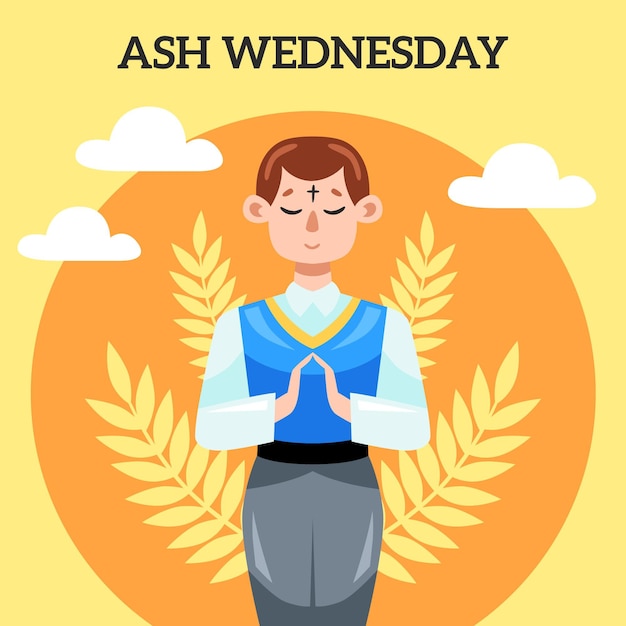 Free vector flat design ash wednesday