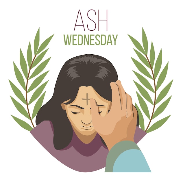 Flat design ash wednesday