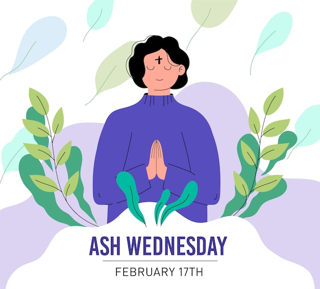 Free vector flat design ash wednesday