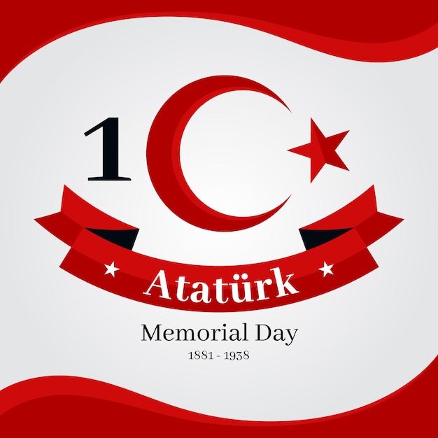 Vettore gratuito design piatto ataturk memorial day