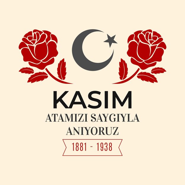 Flat design ataturk memorial day