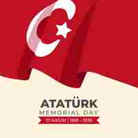 Free vector flat design ataturk memorial day