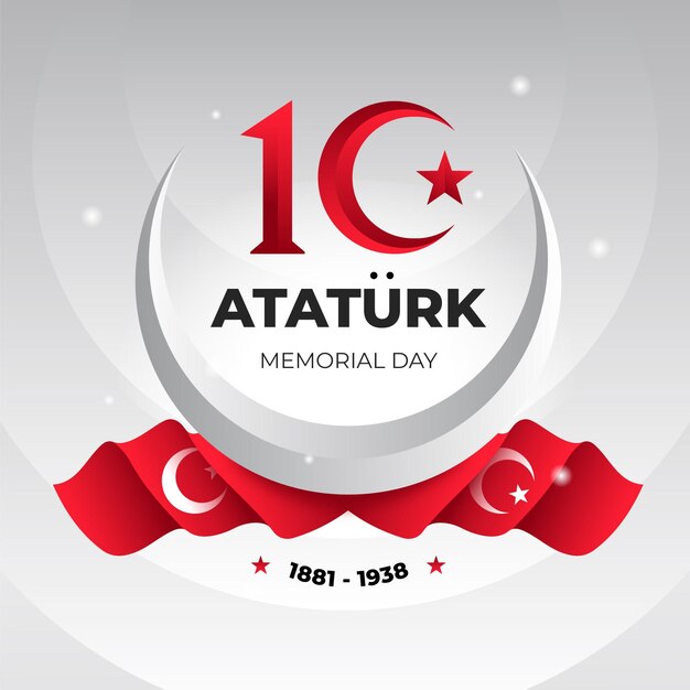 Flat design ataturk memorial day