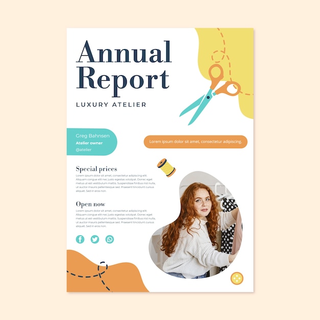 Flat design atelier service annual report