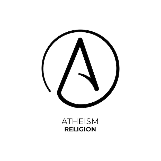 Бесплатное векторное изображение Плоский дизайн шаблона логотипа атеизма