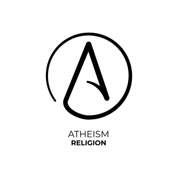 Flat design atheism logo template