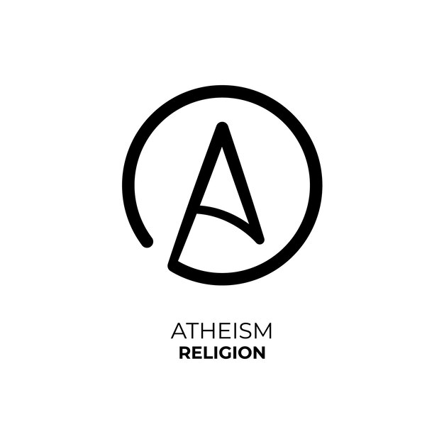 Flat design atheism logo template