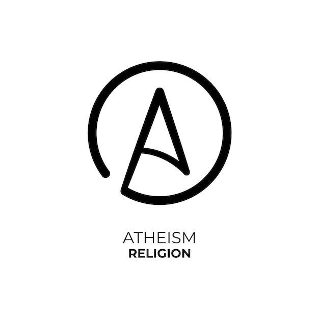 Плоский дизайн шаблона логотипа атеизма