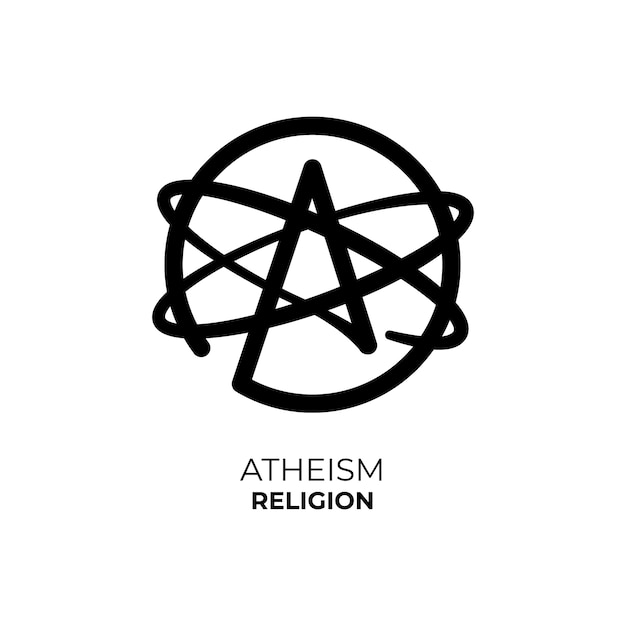 Плоский дизайн шаблона логотипа атеизма